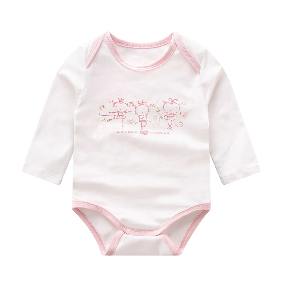 Baby Girls Romper Set Long Sleeve Bodysuit Floral Pants Flowers Bibs Toddler Lovely Outfit Spring Autumn Kids Infant Clothing