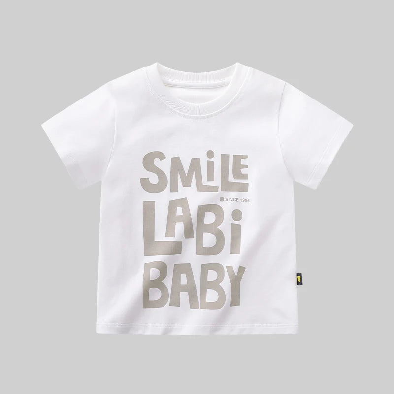 LABI BABY Children T-Shirts Summer Top Short Sleeved T-shirt for Boys Girls Kids 1-10 Year old Round Neck Tops Casual Clothes