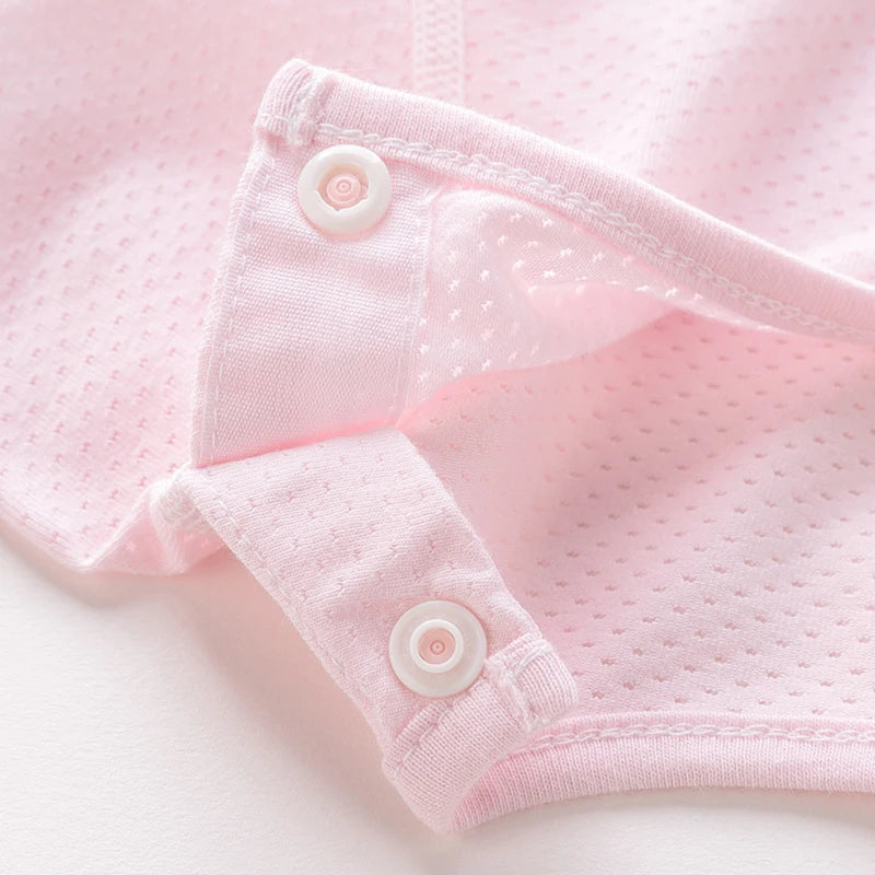 LABI BABY Short Sleeve Rompers for Newborn Baby Soft Cotton Infant Classic Pajamas Solid Color Clothes Boy and Girl Clothes