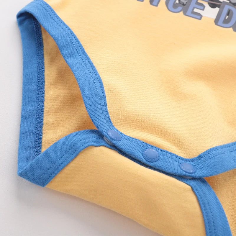 Summer Baby Boys Romper Cotton Infants Bodysuits Newborn Jumpsuits Onesie Round Neck Shoulder Buckle Children Clothes 12-36Mouth