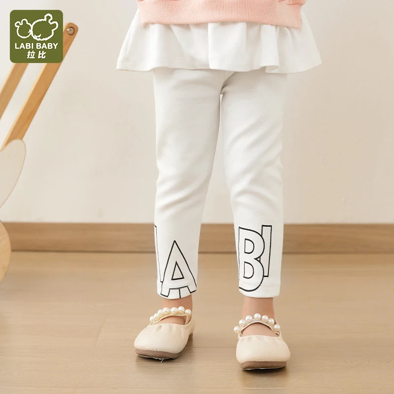 LABI BABY Girls Long Pants Autumn Warm Kids Leggings Children Sports Trousers Elastic Waist Soft Baby Pants Outdoor Indoor Pant