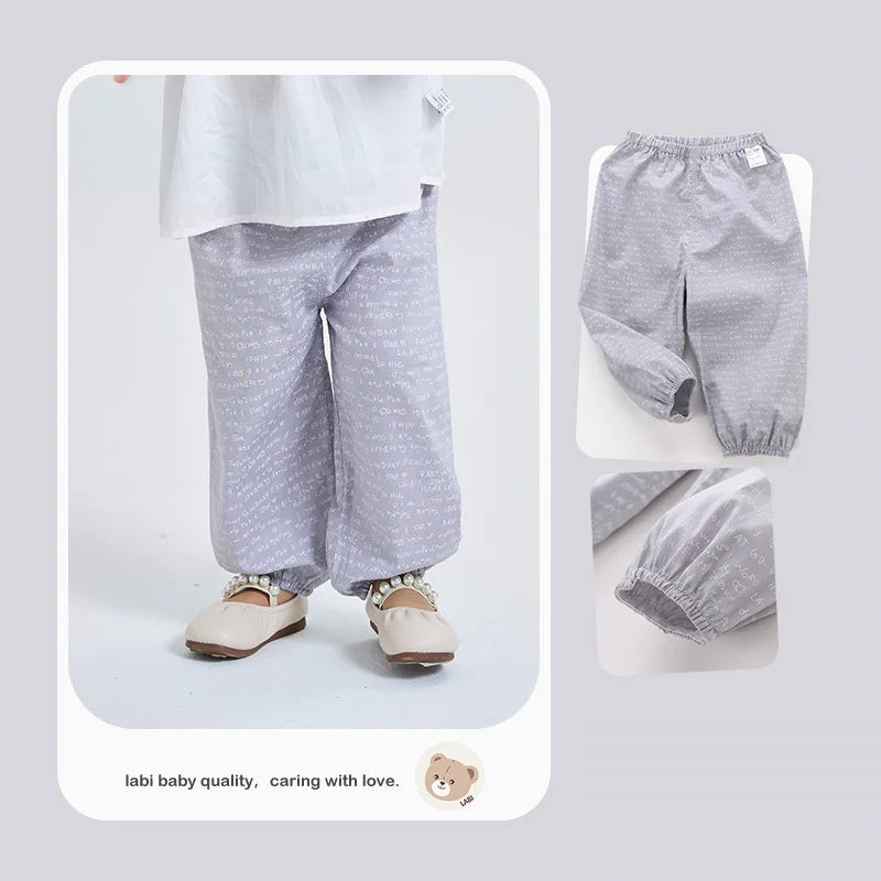 1-5 Year Summer Casual Pants for Boys Girls Cartoon Print Soft Trousers Breathable Spring Pants Kids Clothing Baby Clothes 2024