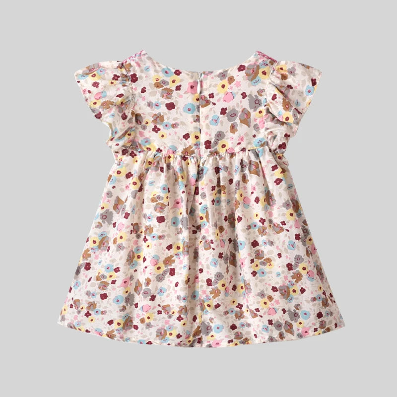 LABI BABY Flower Dress for Girls Elegant Toddler Summer Floral Dresses Children Party Clothes Kid Festival Princess Clothing