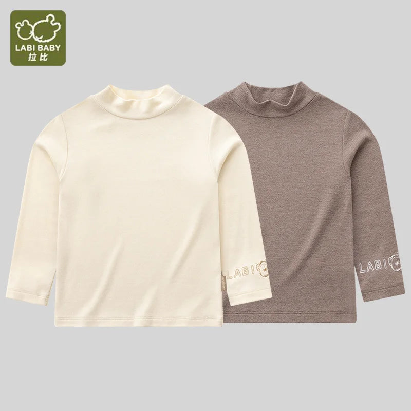 LABI BABY High Collar Tops Long Sleeve Autumn T-shirt Casual Undershirt for Boys Girls Toddlers Top Baby Clothes Child Clothing