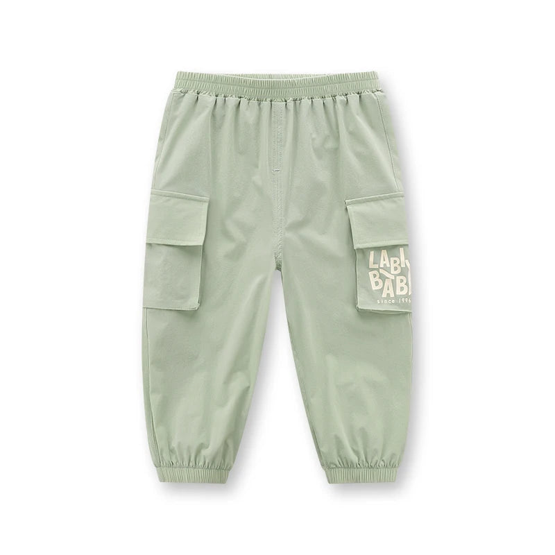 Kids Overalls Pants with Pockets Durable Outdoor Elastic Trousers for Boys Girl Children Casual Long Pants Spring Autumn 1-4Year
