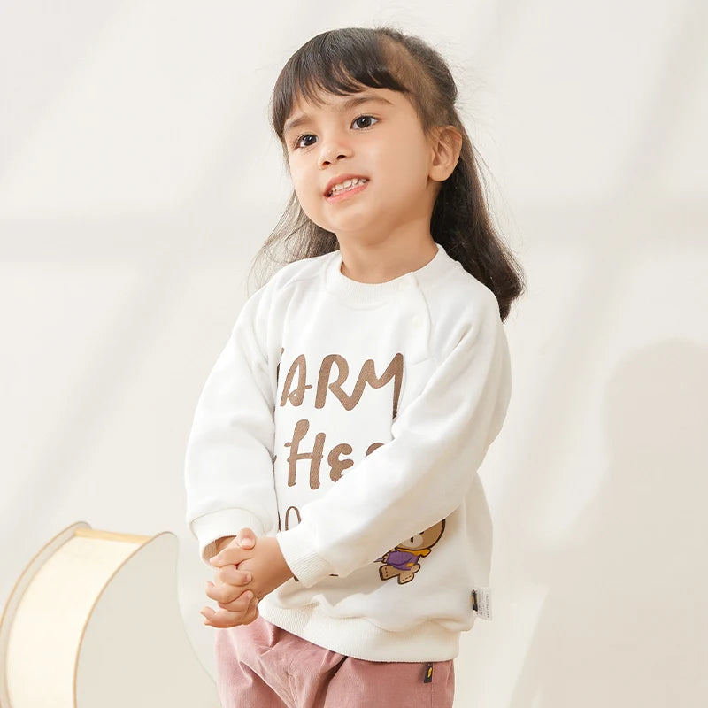 LABI BABY Kids Round Neck Hoodie Long Sleeves Outdoor Sport Pullovers Cotton Toddler Tops Spring Autumn Children Clothing