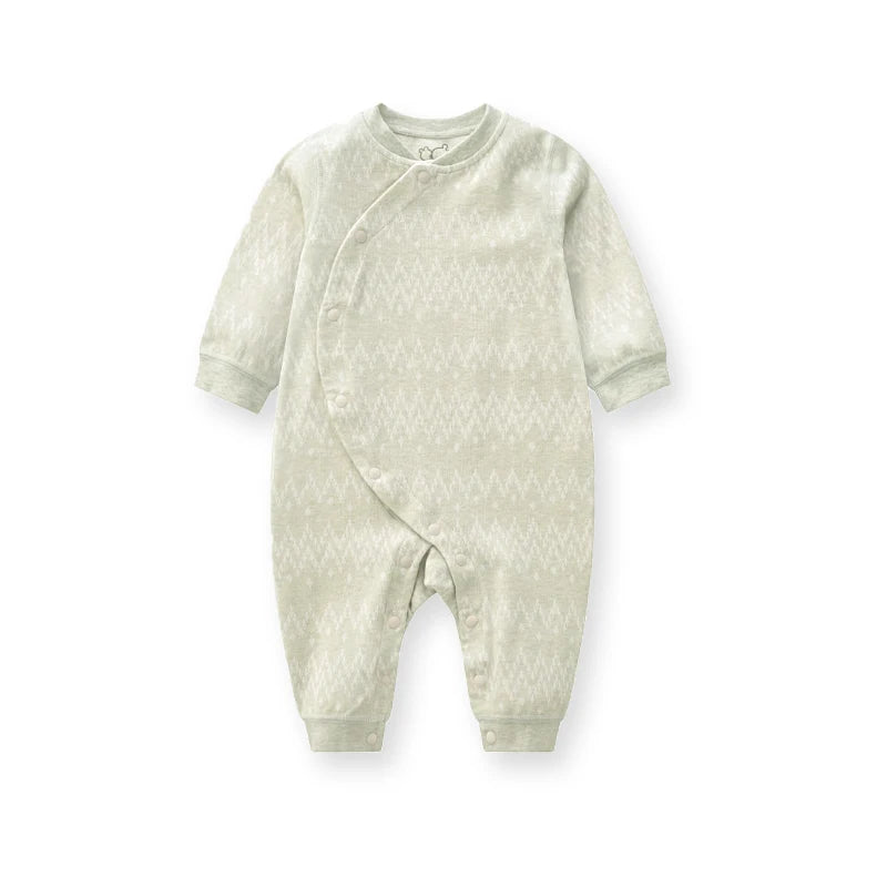 Mameluco para bebé recién nacido, mono verde geométrico para bebés, mono interior y exterior, mono de primavera y otoño, mono de manga larga para niños pequeños