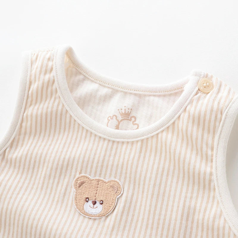 LABI BABY Children's vest Top and Short Pant Set Baby Girl Clothes Spring Clothing Boys Set 0-12M