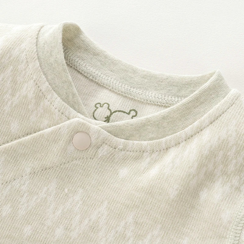 Newborn Baby Romper Geometric Green Bodysuit for Infants Indoor Outdoor Jumpsuit Spring Fall Playsuit Toddler Long Sleeve Onesie