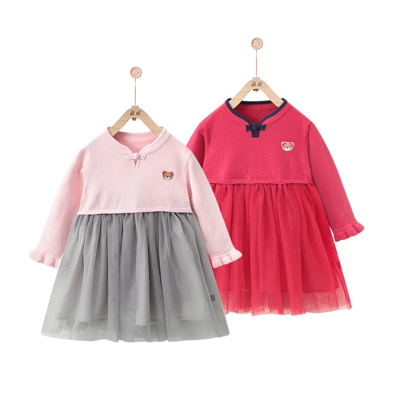 LABI BABY Girls Mesh Dresses High end Infant Dress for Toddler Girl Clothing Kids Ball Gown Children Party Festival Clothes