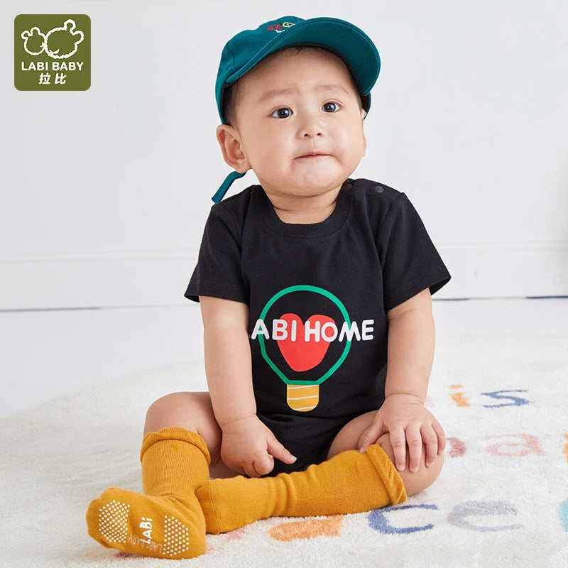 LABI BABY Soft Romper Girls Boys Heart Print Newborn Bodysuit Summer Short Sleeve Toddler Onesie Infant Soft Bodysuits Clothing