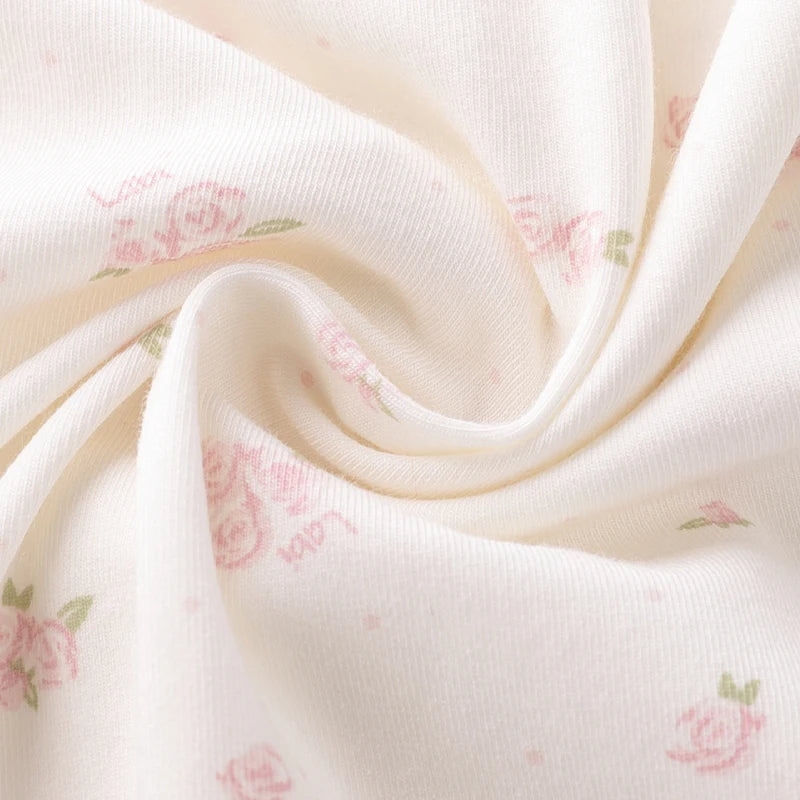 LABI BABY Summer Sleeping Bags for Grils Boys Toddler Rose Print Jumpsuit Thin Elegant Kids Sleepwear Infant Sleeping Bodysuit