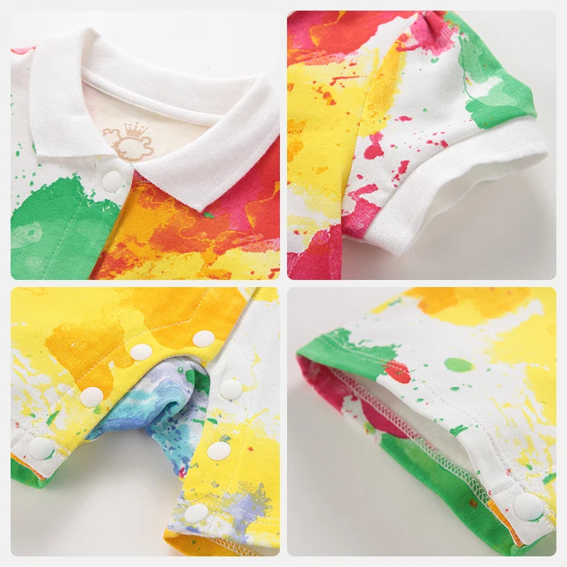 LABI BABY Toddler Bodysuit Colorful Summer Jumpsuit for Newborn Baby Boys Girls Infant Children One-piece Clothes Party Clothing