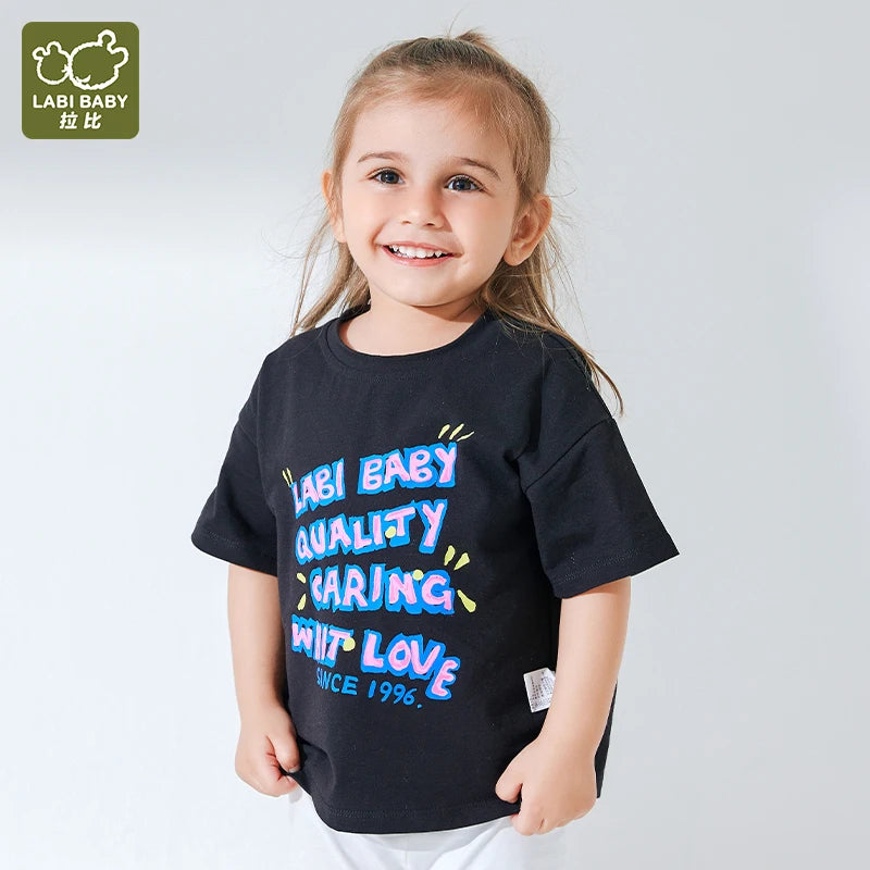 Top Clothes For Children Letter Print Cotton Children's clothing Summer Short Sleeve T Shirt Round Neck Tops 2024 baby clothes