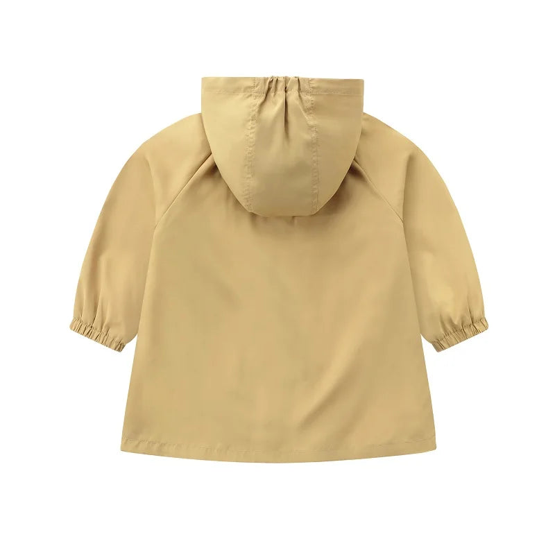 LABI BABY Girl Jacket Autumn Long Sleeve Hooded Coat Casual Outerwear Windbreaker for Girls Clothes Velvet Inside 1-6 Toddlers