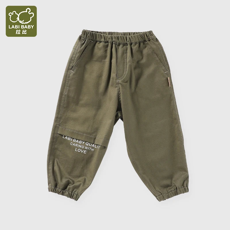Spring and Autumn 1-6 Year Old Boys and Girls Leisure Sports Pants Versatile Outgoing Pants Solid Color Simple Long Pants
