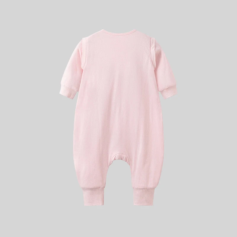 LABI BABY Newborn Lace Romper Sleeping Bag Infant Long Sleeve Solid Color Sleepwear Jumpsuit Baby Girls One-Piece Bedding