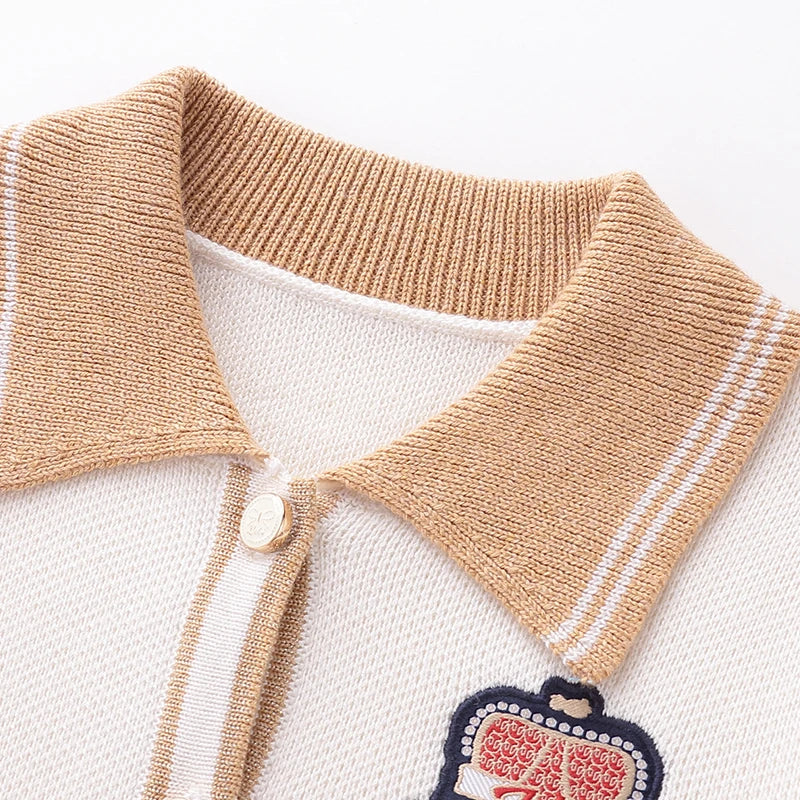 LABI BABY Girls Knitted Cardigan Autumn Sweater Coat Long Sleeve Knit Toddler Girl Outerwear Knitwear Tops High-end Kids Clothes