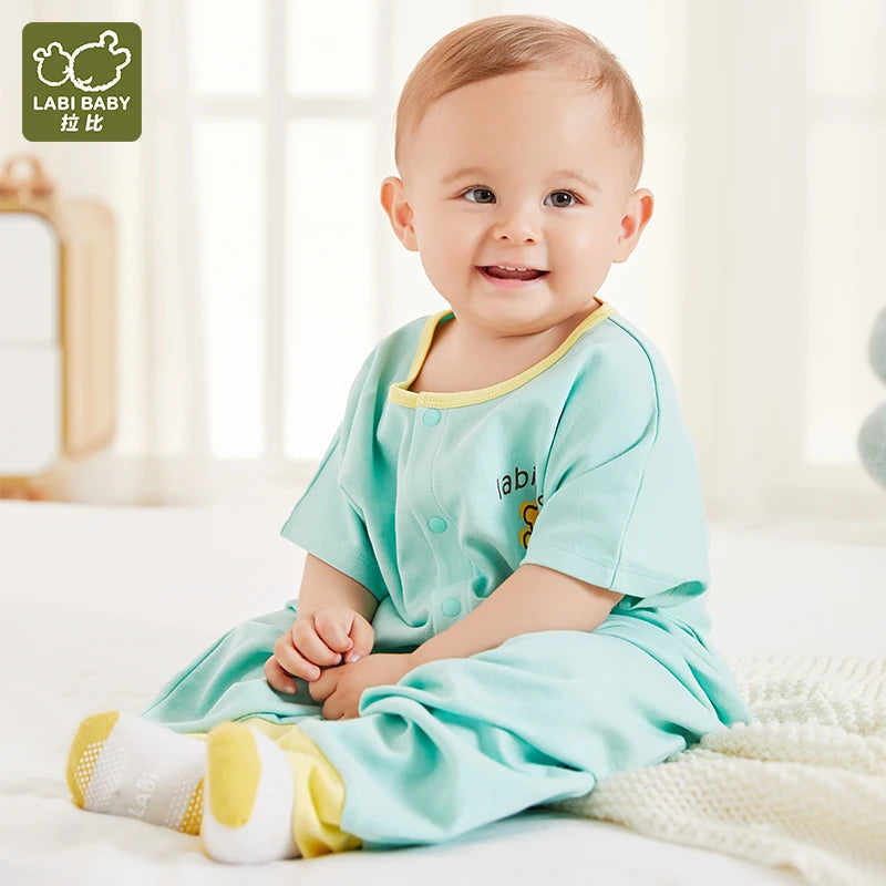 LABI BABY Sleeping Bags for Toddler Kids Cartoon Bear Pattern Sleepwear Children Sleeping Jumpsuit One piece Bodysuit Clothes