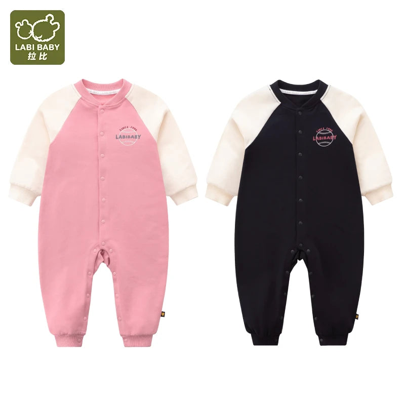 LABI BABY Autumn Rompers Boys Girls Baseball Pattern Sports Jumpsuit Toddler Bodysuits Infant Romper Casual Clothing 2 Colors