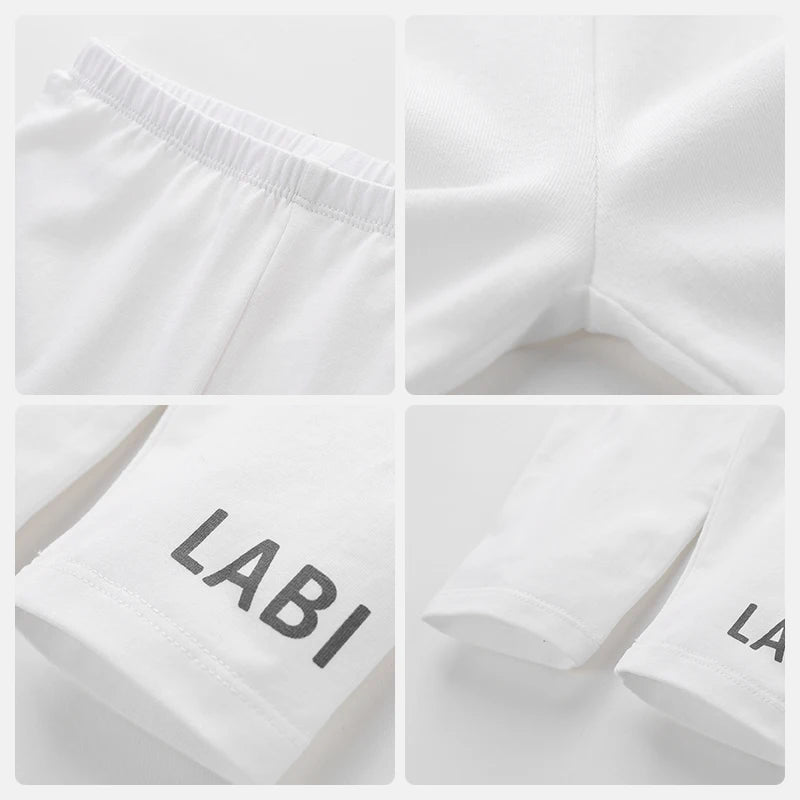 LABI BABY 1-4 Years Kids Elastic Leggings for Girls Children Spring Autumn Indoor Outdoor Casual Pants Toddler Trousers Clothes