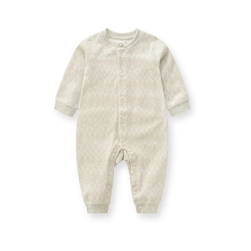 Geometric Baby Bodysuit Spring Autumn Infant Romper Grey Green Daily Jumpsuit Home Underwear Soft Toddler Clothes Boys Girls