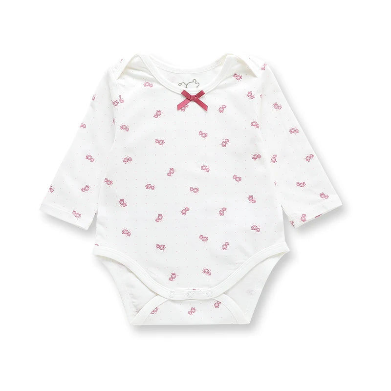 LABI BABY-peleles con lazo para niña, monos de algodón con roseta para bebé, mono bonito para recién nacido, mono de manga larga para niño, trajes de una pieza