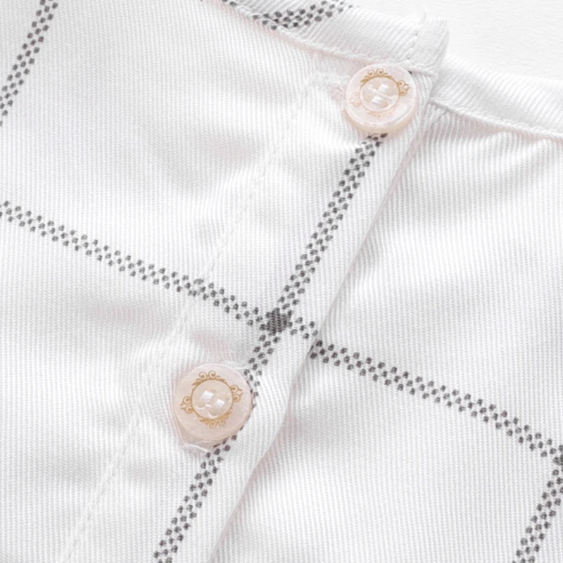 LABI BABY White Plaid Print Shirts for Baby Girls Toddler Tops High Quality Clothes Spring Fashion