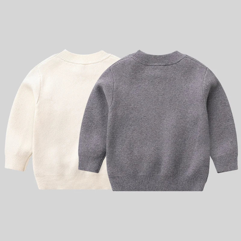 LABI BABY Knit Sweater for Girls Boys Embroider Sweaters Pullover Bear Pattern Fall Winter Knitted Tops Toddlers Kids Clothes