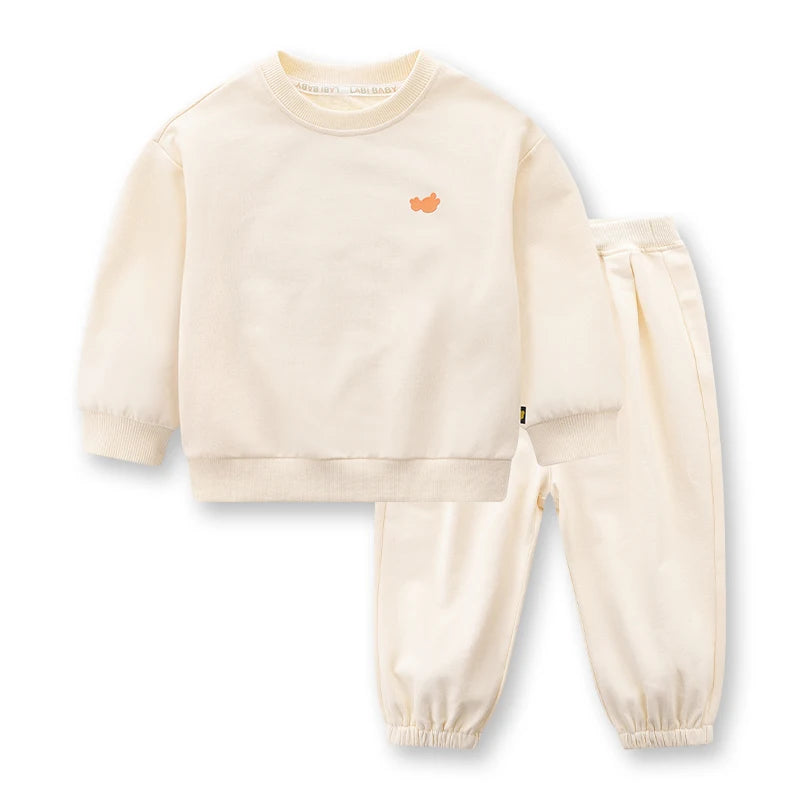 LABI BABY Long Sleeve Sportswear Boys Girls Casual Sweatshirt Pants Kids Sports Clothes Autumn Children Clothing Red White 1-5 Y