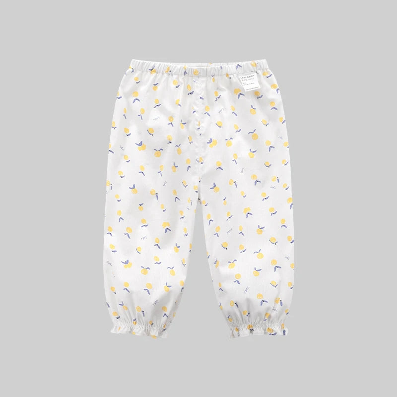 Four Seasons 1-5 Year Old Girl's Casual Loose Pants Lightweight Breathable Mosquito Proof And Wind Proof Thin Pants