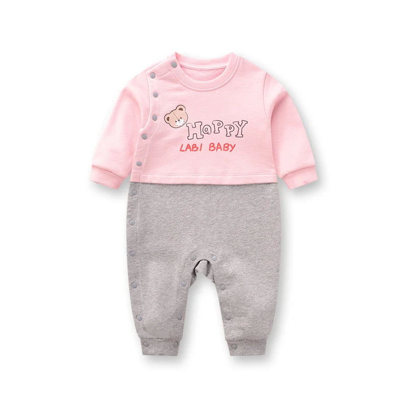 LABI BABY Pelele de manga larga estilo coreano monos para niños pequeños monos infantiles para exteriores ropa de otoño 2 colores