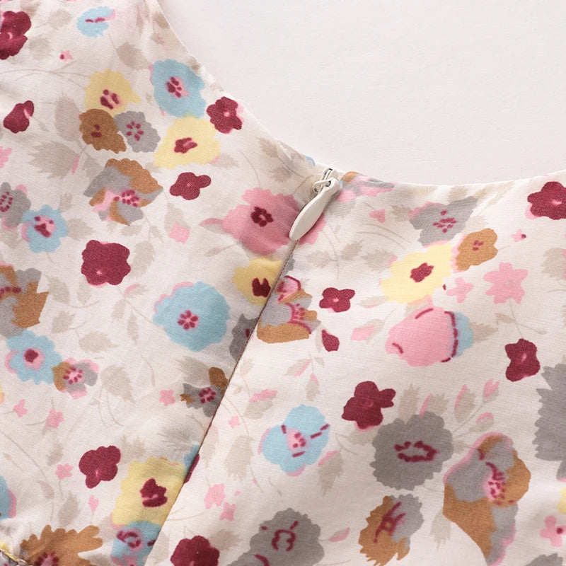 LABI BABY Flower Dress for Girls Elegant Toddler Summer Floral Dresses Children Party Clothes Kid Festival Princess Clothing