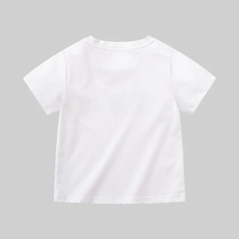 LABI BABY Summer Letter Printed T-shirt for Boys Girls Round Neck Top 1-6 Year Old Children Casual Clothes High end Clothing