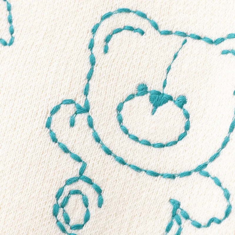 LABI BABY Knit Sweater for Girls Boys Embroider Sweaters Pullover Bear Pattern Fall Winter Knitted Tops Toddlers Kids Clothes