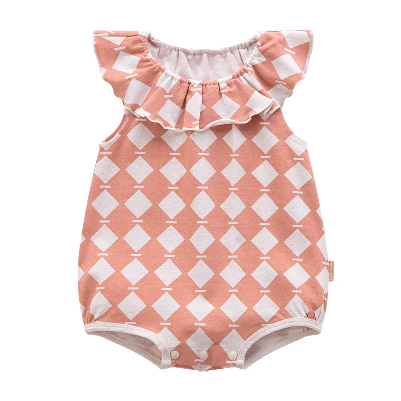 LABI BABY Monos con volantes para recién nacidos, peleles de verano para niñas, monos de algodón para recién nacidos, monos para niños pequeños, trajes de mono infantil, regalo
