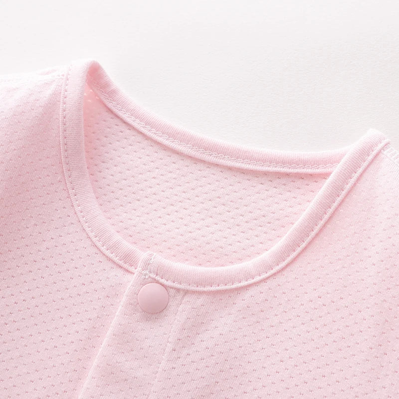 LABI BABY Newborn Super Soft Thin Romper Summer Short Sleeve Toddler Girls Jumpsuit Infant Romper Breathable Bodysuit Baby Gift