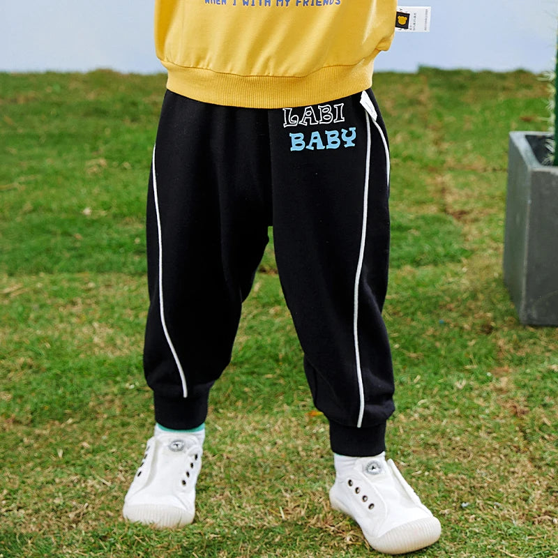 LABI BABY Boys Sports Pants Toddler Casual Loose Pants Cotton Kids Elastic Legging Infant Bottoms Outdoor Trouser Children Cloth