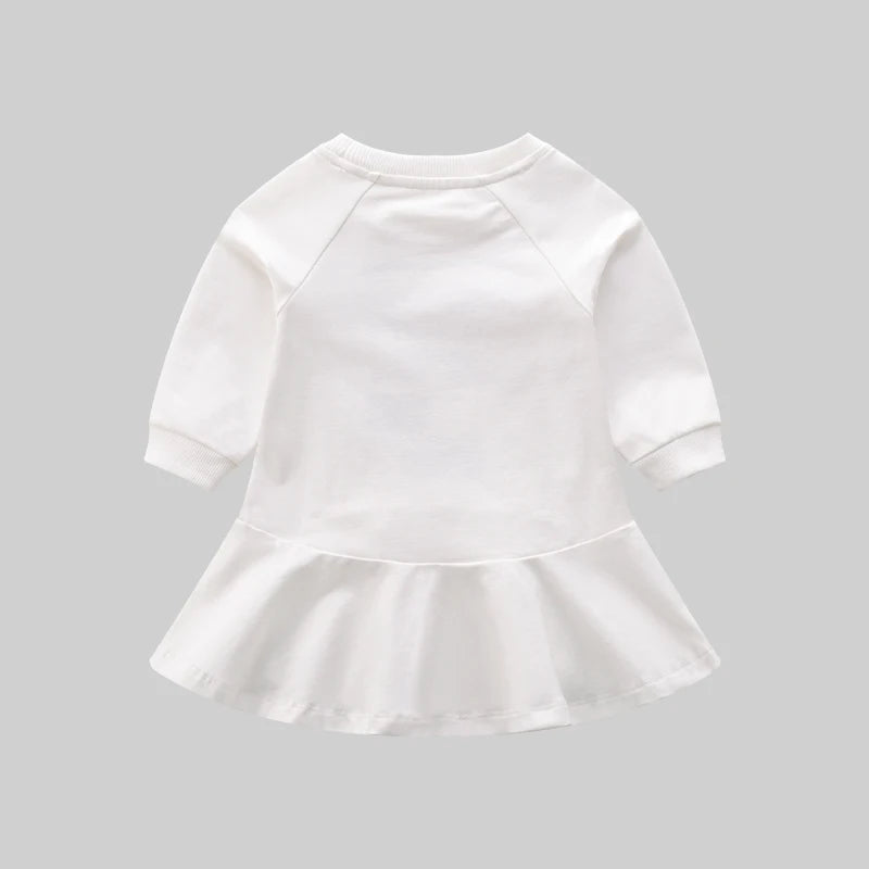 LABI BABY Autumn Spring Dress Kids Girls Casual Long sleeve Dresses Toddler Sports Dress for Girls Children Clothes 2 Colors