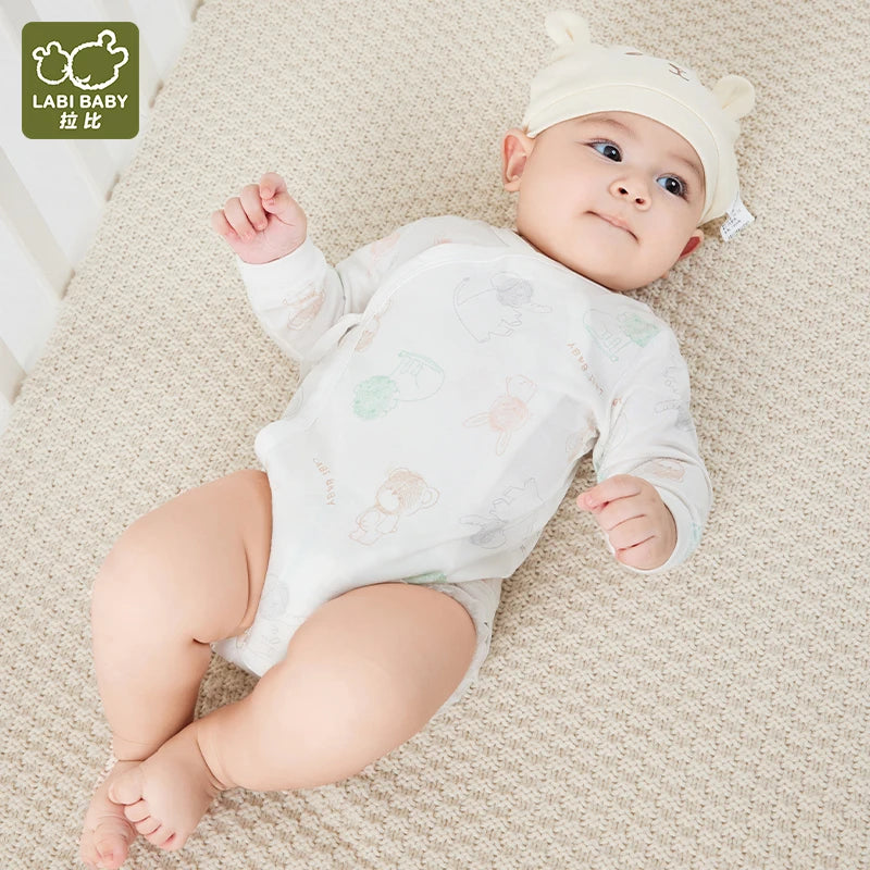 LABI BABY Animal Pattern Romper for Boys Girls Cotton Infant Bodysuit Long Sleeve Newborn Baby Onesie Toddler Soft Clothes Kids