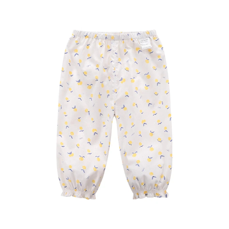 Four Seasons 1-5 Year Old Girl's Casual Loose Pants Lightweight Breathable Mosquito Proof And Wind Proof Thin Pants