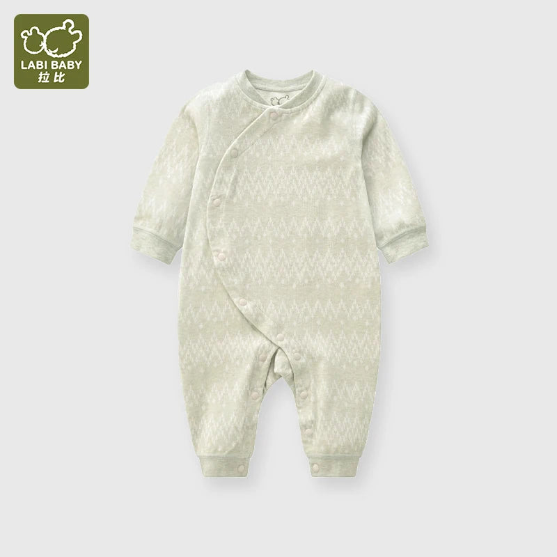 Mameluco para bebé recién nacido, mono verde geométrico para bebés, mono interior y exterior, mono de primavera y otoño, mono de manga larga para niños pequeños
